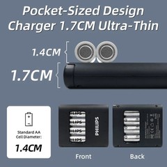 PHILIPS Rechargeable Lithium AAA Batteries with Fast Charger 8 Pack 1.5V 1300mWh