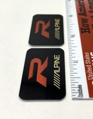 Alpine Car Audio Speaker Badges PAIR Custom Made Aluminum