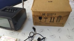 Vintage Soviet Mini TV Elektronika 409D B&W Portable Television NOS Full Set Box