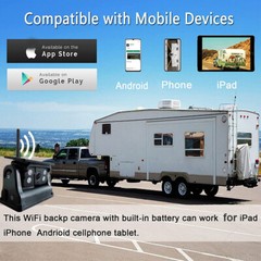 Wireless WiFi Solar Panel Battery Hitch Backup Camera Magnetic For iOS Android
