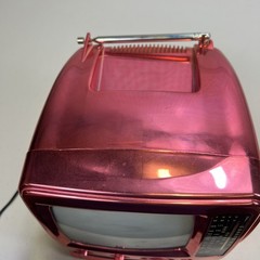 Pacific Technolgy Reddish Pink Mini Black And White TV/Radio W/Antenna