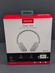 Aiwa Bluetooth Over-Ear Wireless Headphones w/ Adjustable Headband, 15H Playtime