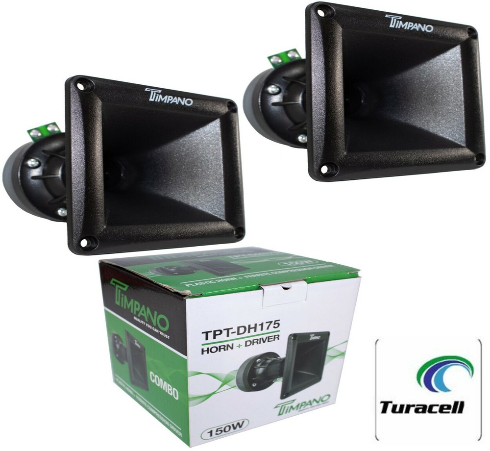 2 Timpano TPT-DH175 150W Per 1″ Ferrite Compression Horn Drivers 8 Ohm Car Audio