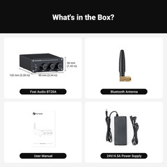 BT20A Bluetooth 2-Ch Stereo Amplifier 200W Mini Class D Home/Outdoor Audio