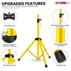 5 Core Speaker Stand Adjustable 31 to 36″ PA DJ Tripod Heavy Duty w 35mm Mount