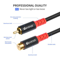 RCA Female to Male Extension Cable – Premium Audio Extender Cord for High Sound