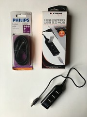 USB HUB 4 TO 1 CONNECTOR AND S-VIDEO AV CABLE FOR MONITORS