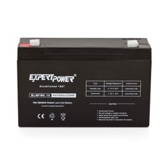 ExpertPower 6V 10AH Battery with F1 Terminal SLA Rechargeable