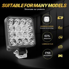 4 Pcs Square LED Work Light Pods SPOT Lights For Truck Off Road Tractor 12V 24V