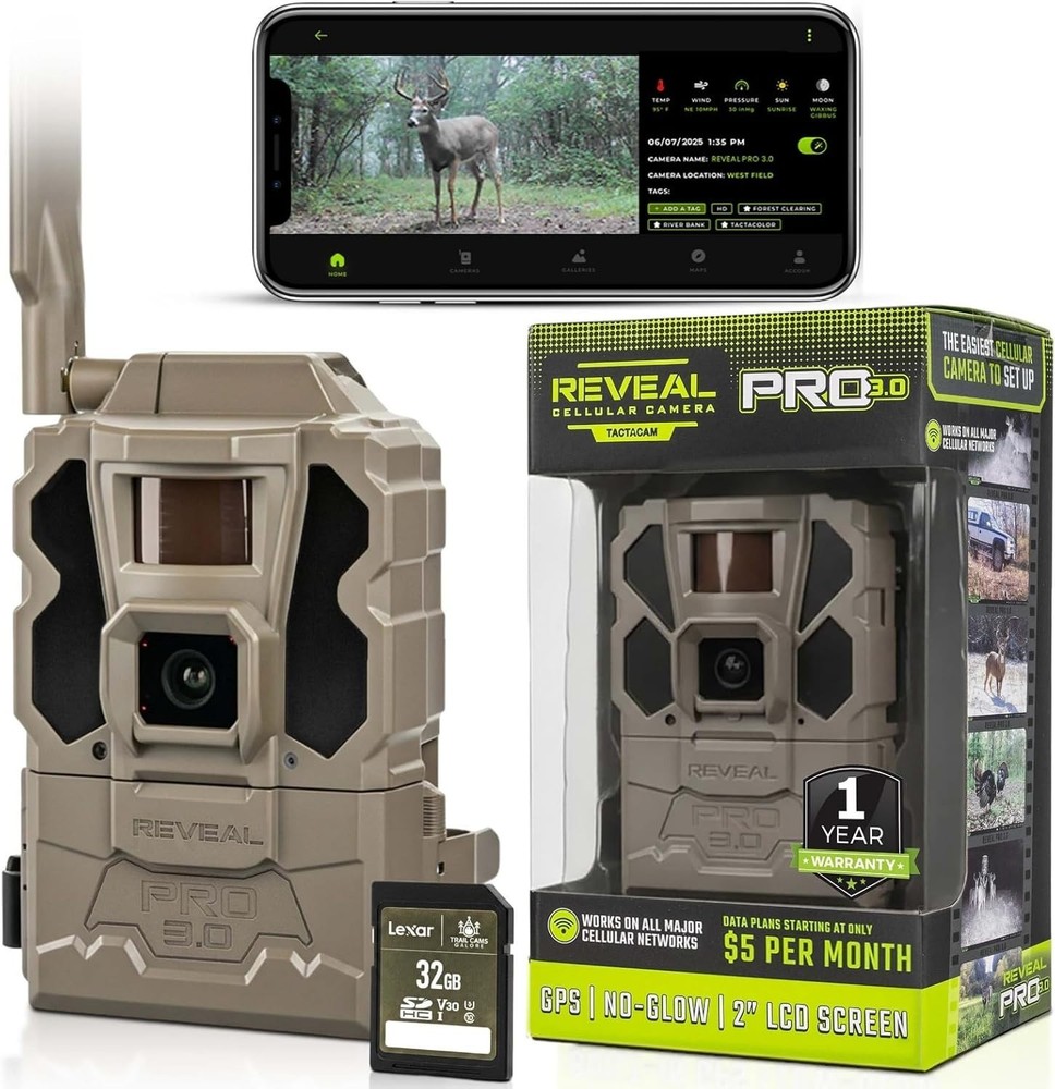 TACTACAM Reveal Pro 3.0 Cellular Trail Camera – Includes 32GB SD Card