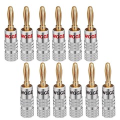 Professional Audio Connection – 12-Pack 24K Gold Banana Plugs for Home Theater