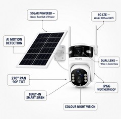 4G LTE Cellular Solar PTZ Camera Outdoor Wireless. “One Year Free DATA”