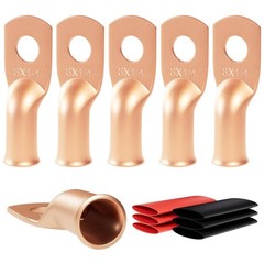10pcs 4 Gauge-3/8” M10 Wire Connectors 4 AWG Ring Terminal Marine Battery Cable