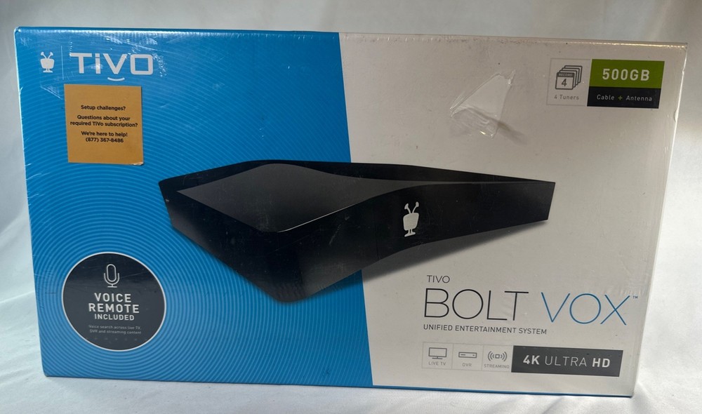 TiVo Bolt Vox 500GB TCD849500V 4k Ultra HD NEW SEALED