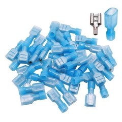 150PCS Blue Female 1/4″ Spade Terminals Insulated Crimp AWG 16-14 Wire Connector
