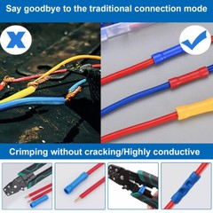 500/100Pcs Straight Butt Connectors Crimp Insulated PVC Wire Splice Terminal Kit