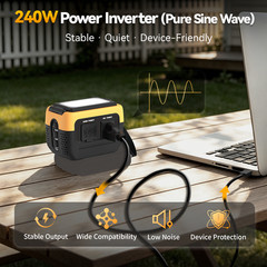 240W Pure Sine Wave Power Inverter For Dewalt 20V Battery,110-120V AC Station