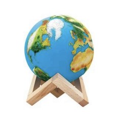 Hand Painted Himalayan Glow Wireless BLE Speaker Earth Lamp W/remote USB-C