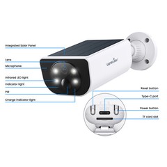2 Pack Wansview 2K 3MP Solar Camera Outdoor Wireless 2.4Ghz WiFi Human Detection