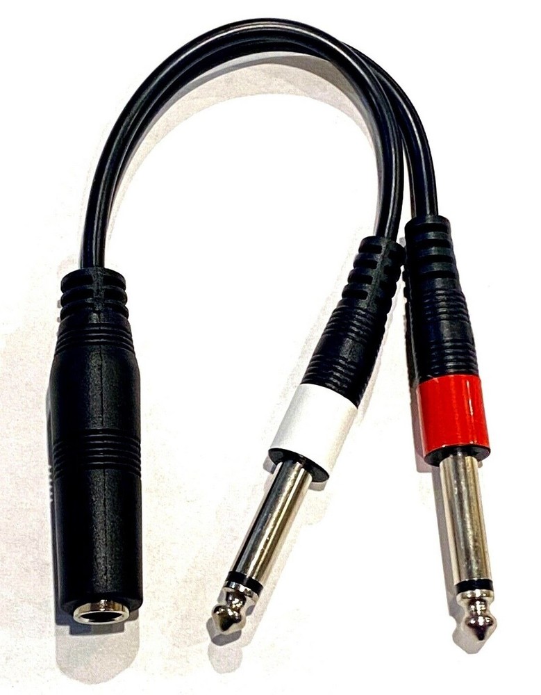 B Stock 9in 1/4″ 1/4 Inch Stereo TRS Female to 2 X 1/4 Inch Male Mono Y Splitter