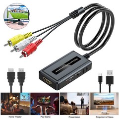 RCA to HDMI Converter Cable 1080P 720P USB Power for VCR DVD Player TV Monitor _