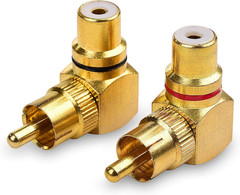 Cable Matters 2-Pack Right Angle RCA Adapter, 90 Degree RCA Adapter