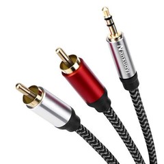 3.5mm to 2RCA Cable,15FT RC A Male to Aux Audio Adapter Headphone Jack Adapter