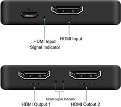 4K@60Hz HDMI Splitter 1 in 2 Out, HDMI Splitter for dual Monitors Duplicate only