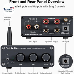 BT20A Bluetooth Stereo Amplifier, 2 Channel Home Audio Component Amplifiers for