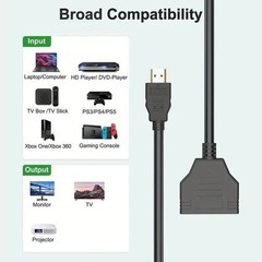 4K HDMI Cable Splitter Adapter 2.0 Converter 1 In 2 Out 1 Male to 2 Female lot