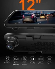 WOLFBOX 12″ G840S Mirror 4K Dash Cam Backup Camera 2160P Full HD Free SD & GPS