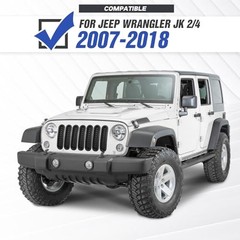 Grill Inserts Black, Front Mesh Grille Cover Compatible with 2007-2018 Jeep JK