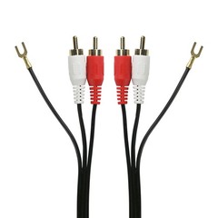 Fluance Gold Plated RCA Cable with Dual Spade Ground Wire, 3 Feet (PFHTCA)