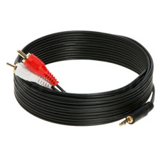 2 RCA to 3.5mm Jack Stereo Audio Cable Adapter 6ft 10ft 12ft 15ft 25ft Male lot