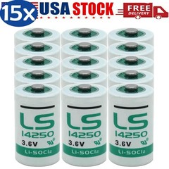 ◉ US STOCK!!! 15X LS14250 1/2 AA 3.6v Lithium Battery 1200mAh, LS 14250