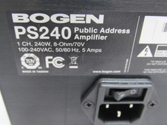 Bogen Platinum PS240 Amplifier 240W RMS 1 Channel Public Address Amplifier