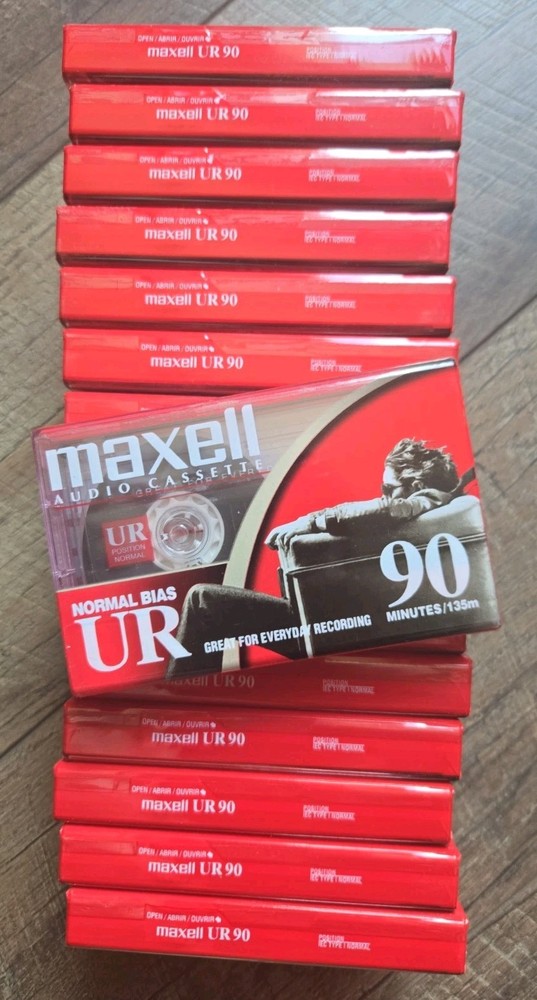 Lot of 16 – Maxell UR90 / 90 Minutes Audio Cassette Tapes Normal Bias SEALED NEW