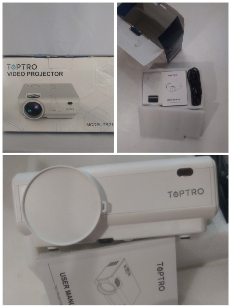 TopTro TR21 Mini WiFi HDMI Bluetooth 1080P Video LED Projector In White