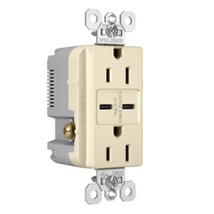 Pass & Seymour Commercial USB Charging Receptacle – 15a type c/c light almond