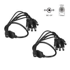 DC Power Splitter Cable 5.5mm x 2.5mm 1 to 6 Way CCTV Cameras LED Light Strip