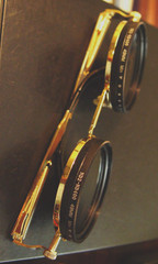 JOLLYNOVA Adjustable Tint Sunglasses Black with Gold Frame New