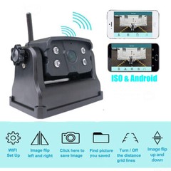 WiFi Magnetic Reversing Rearview Camera 720P 9600mA Wireless for iPhone/Android
