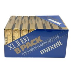 Maxell High Bias XLII 100 Minute Blank Audio Cassettes Box of 8 New Sealed NOS