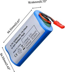 3.7V 5200mah Rechargeable Battery Pack Lithium Ion Batteries with JST-2P…