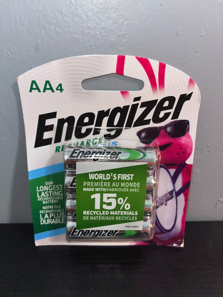 Energizer Rechargeable AA Batteries 4 Pack NiMH 1.2V Pre-Charged Long Lasting