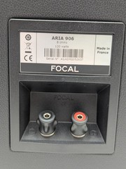 Focal Aria 906 Bookshelf Speakers PAIR Gloss Black 8 Ohm Flax Cone France TESTED