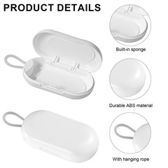 2 Pcs Earplug Cases, Ear Plug Holder Cases Only 1 Count (Pack of 2), White