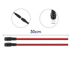 DC Power Pigtail Cable Plug 18AWG 2.1mm x 5.5mm 12V 5A Female Connector Pack Lot