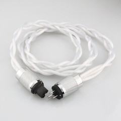 5N OCC US AC Audiophile Carbon Fiber Silver Rhodium Plated HiFi Power Cable NEW