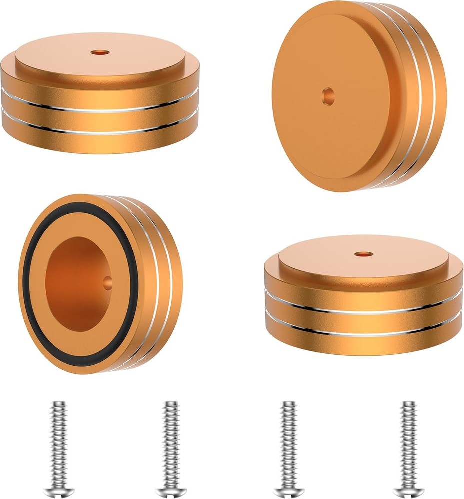 Tertullus 4 Pcs Speaker Feet Aluminum HiFi Turntable 58mm×22mm, Gold